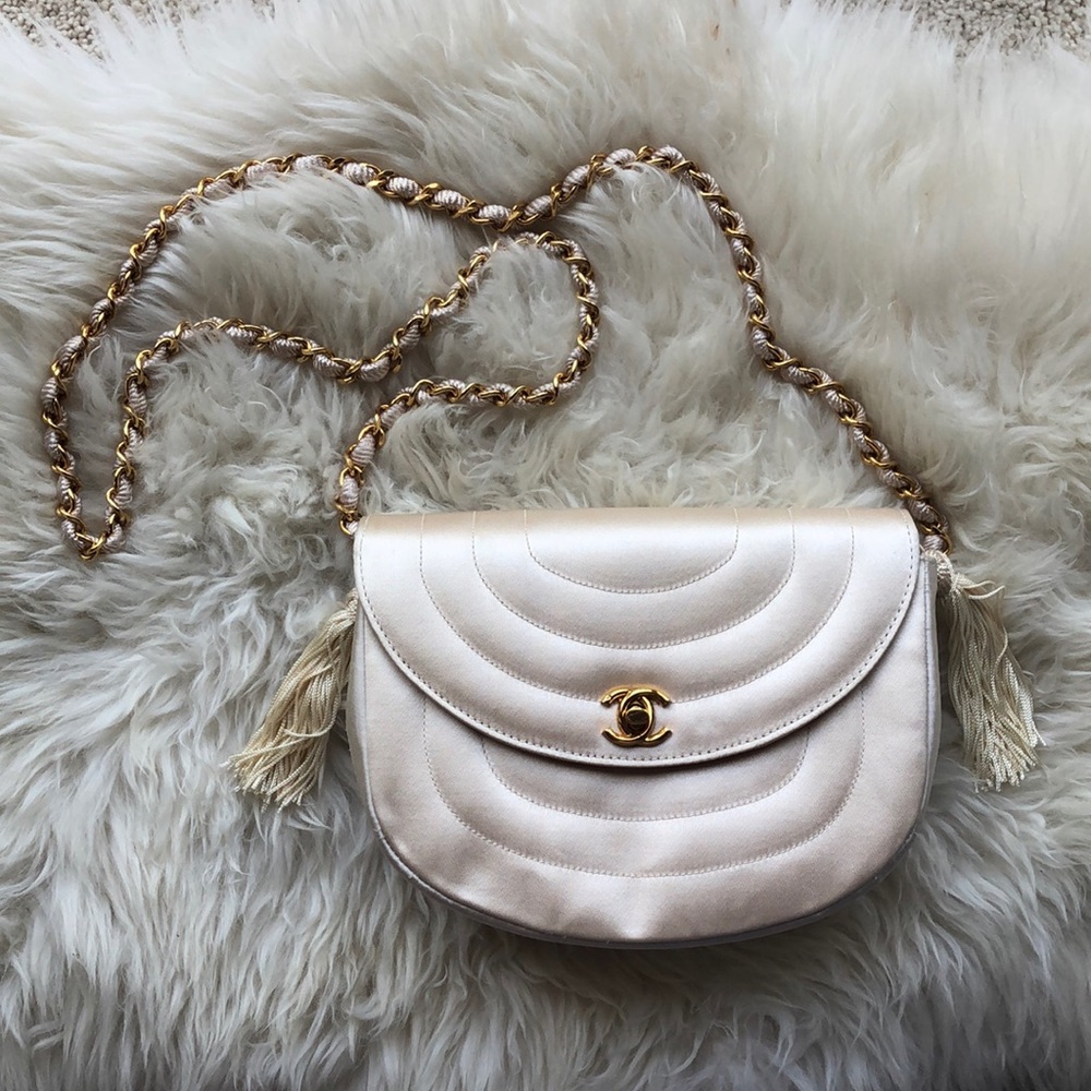 Vintage CHANEL Silk Crossbody Bag